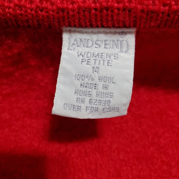 Lands End Women's Petite Vintage 100% Wool Button Front Blazer Cardigan Jacket - Picture 10 of 10